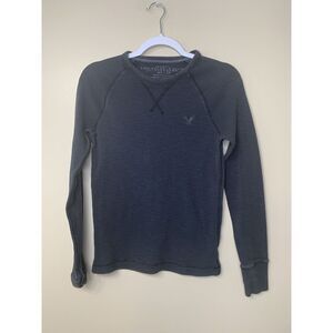 American Eagle Thermal Long Sleeve Crew neck Shirt Gray‎ Men's size XS
